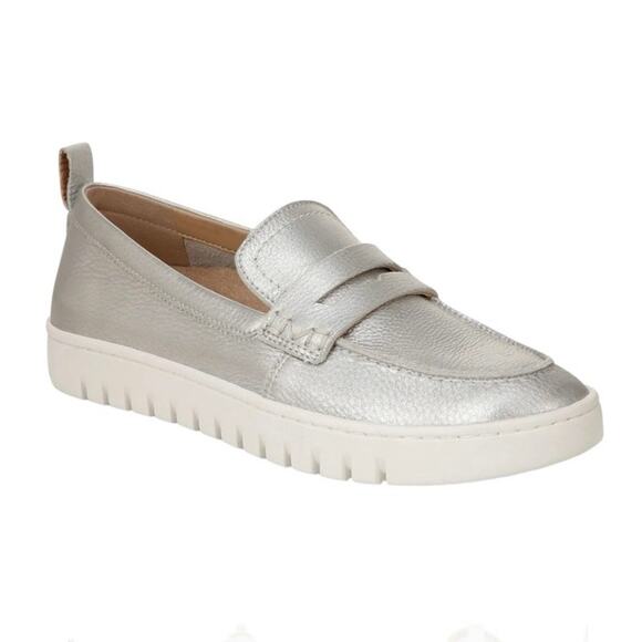 Vionic Uptown Silver Metallic Comfort Slip On Loafer - 6 - Picture 1 of 12